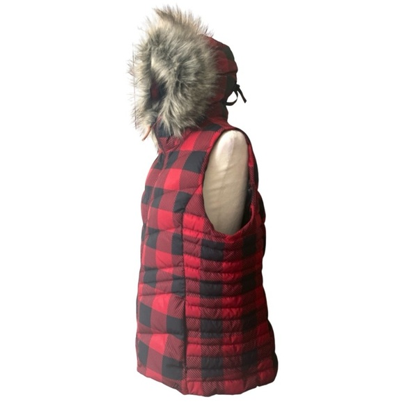 Alpine Design down vest buffalo plaid removable Hood fall winter large NWT - Picture 6 of 13